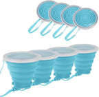 JBER Silicone Collapsible Travel Cup, 4 Pack Silicone Folding Camping Cup - Image 2