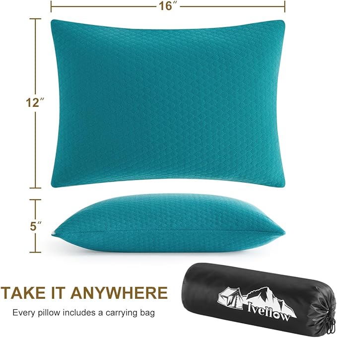 Ivellow Memory Foam Travel Pillow Compressible Camping Pillow - Image 4