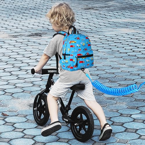 Toddler Backpack with Leash (Light Blue, Blue Link)