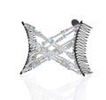 Sparkling Decorative Crystal Hair Clip for Fine, Thin, Sleek & Straight Hair - Double Comb for Easy Comfy Styles, Holds Snug, No Pressure, UpDo, Ponytail, French Twist, Bun (Crystal Medium)