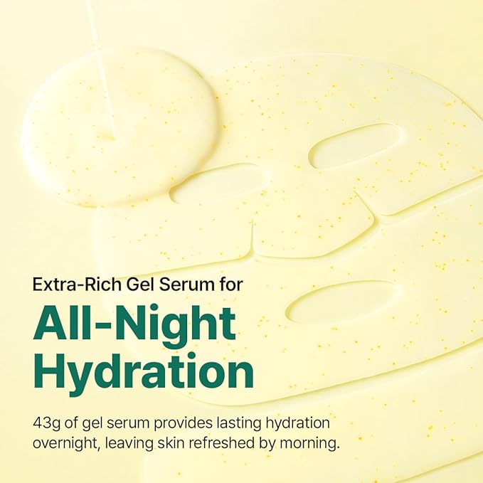 GOODAL Green Tangerine Vita C Gel Mask, Deep Moisturizing Hydrogel Essence, Vitamin C Face Mask for Glass & Glow Skin, Overnight Facial Mask, Jelly Mask for Sensitive Skin, Korean Skin Care, 5EA