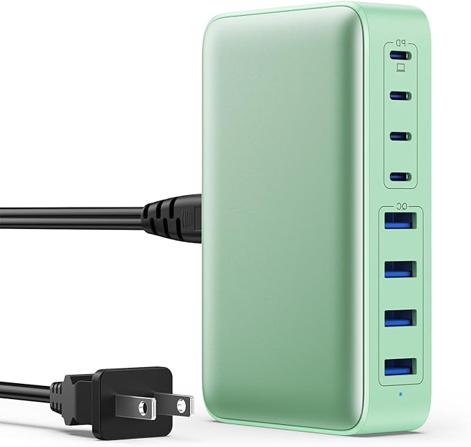 USB C Charger 200W USB C Charger Block GaN III 8-Port Fast Charging Station PD by GKUTW