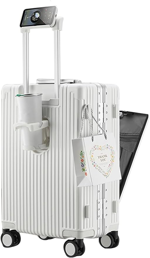 feilario 20in Aluminium Frame PC Hard Shell Spinner Wheels Luggage, Built-In by feilario