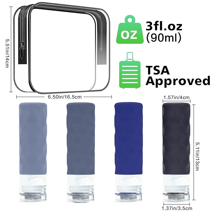 Travel Bottles for Toiletries, BPA Free Leak Proof Premium Silicone Bottles - Image 2