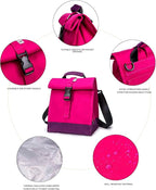 SUNNY BIRD Insulated Lunch Bag Rolltop Lunch Box Tote Lunchbox Bag - Image 4