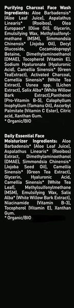 Brickell Men's Daily Essential Face Care Routine II, Purifying Charcoal Face Wash and Daily Essential Face Moisturizer, Natural and Organic, Unscented, Skincare Gift Set