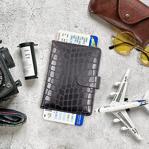 Premium Leather Passport Holder Covers Case (AI-Stone-black)