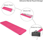 Silicone Heat Resistant Travel Mat Pouch for Hair Styling Tools (Hot Pink, 1 Pack)