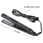 MHU Professional 1 Inch Keratin Ion Flat Iron Tourmaline Ceramic Hair Straightener Instant Heat Up Auto Shut-Off Adjustable Temperature with LED Display Black (285°F-450°F)