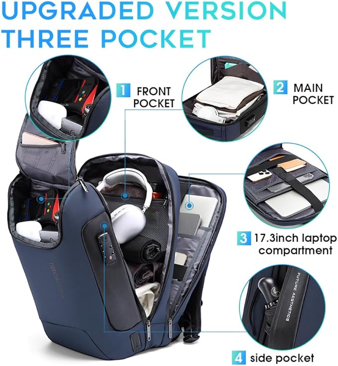 BANGE Mens Business Backpack for Work, Computer Backpacks for Laptops for 17.3 - Image 2