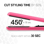 Brilliance New York - 1.25 Inch Diamond Ceramic Flat Iron - Frizz-Free and Anti-Static Ionic Plates - Dual Voltage Flat Iron for Travel