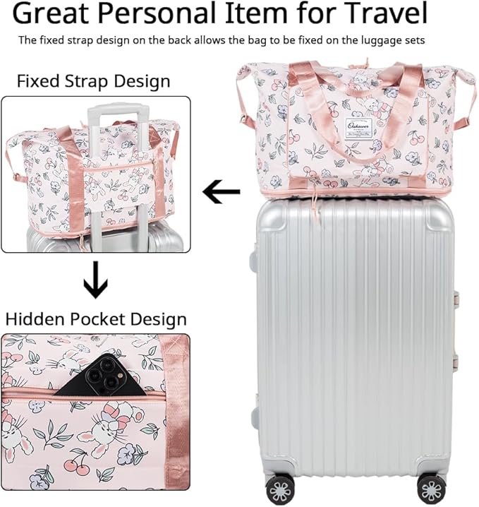 Large Capacity Foldable Travel Bag Expandable Portable Carry on Bag Dry&Wet - Image 3