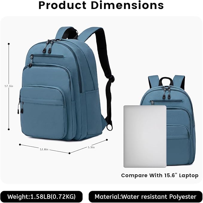 Lanola Basic Multi-Pocket Multipurpose Backpack Classical Water Resistant - Image 2