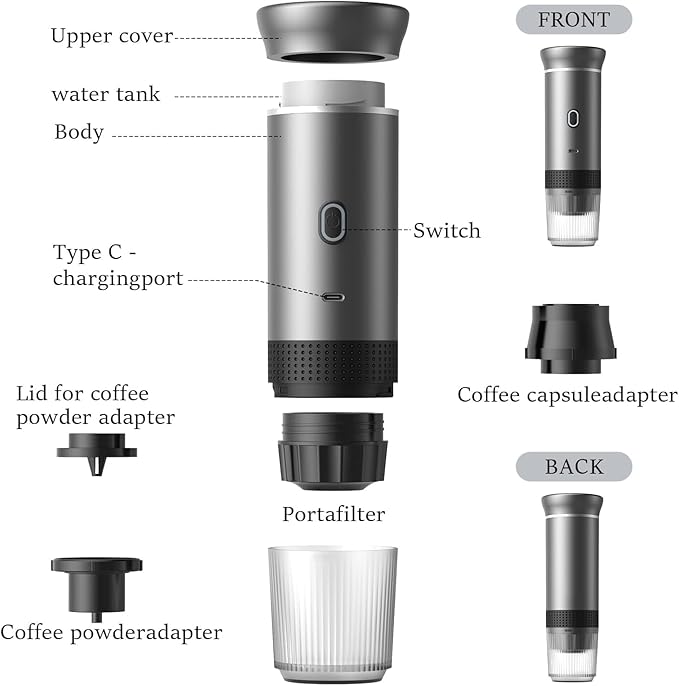 Zcyge Portable Coffee Maker Espresso Machine, Travel Camping Coffee Makers - Image 7