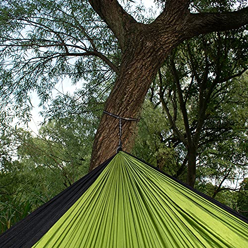 Camping Hammock (Olive Green&black / Single 110''L x 55''W)