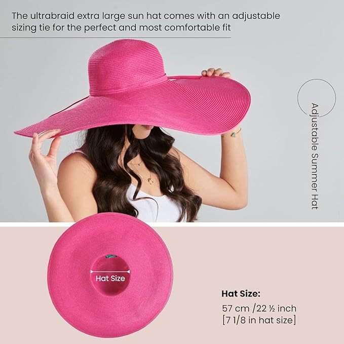 San Diego Hat Company Women's Ultrabraid X-Large Brim Hat, Adjustable Sun Hat - Image 7