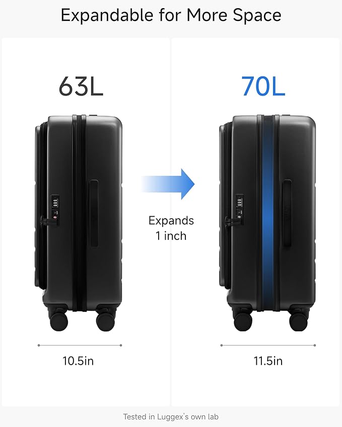 LUGGEX Checked Luggage with Spinner Wheels, FLO5 Expandable Polycarbonate Hard - Image 4