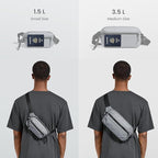 tomtoc 1.5L Sling Bag with RFID Blocking, Crossbody Bag Minimalist Chest - Image 2