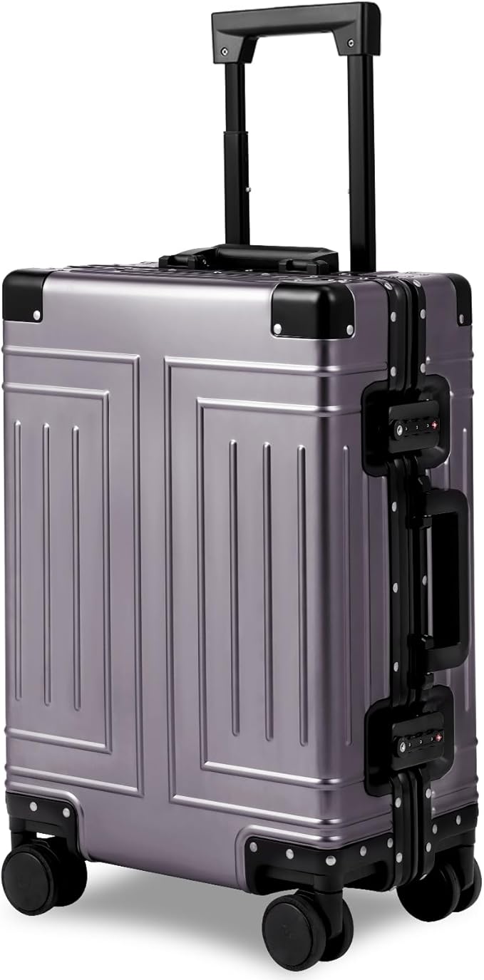 All Aluminum Magnesium Carry On Luggage，Cut from Whole Aluminum Sheet，22x14x9 by KANGSHILU