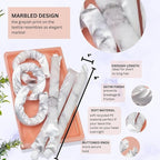 Kitsch Satin Pillow Rollers -Heatless Hair Curler, Hair Rollers, Heatless Curls Overnight, Flexible Curling Rods for Long &Short Hairs, Flexi Rod Curlers to Sleep in, Overnight Blowout Rods-6pc Marble