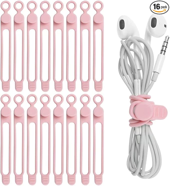 Nearockle 16Pcs Silicone Cable Straps Wire Organizer by ELECTRONICSORGANIZATION