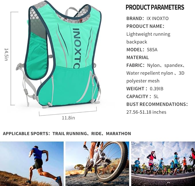 Running Hydration Vest for Men Women Water Backpack for Running 3L Running - Image 2