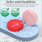 2 Pack Small Pill Box, 3 Compartment Round Silicone Travel Pill Box - Image 4