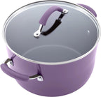 Cucina Nonstick Cookware Purple Pots and Pans Set (Lavender Purple / 12 Piece Porcelain Enamel)