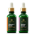 Tree of Life Beauty Facial Skin Care Set, Brightening, Firming, Hydrating, Dry Face, Dermatologist Tested - Vitamin C Serum (Brightens) + Retinol Serum (Smooths) - Skin Care Kit, 2 count of 1 Fl Oz
