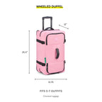 Now! Two Wheeled Rolling Duffle Bag (Checked Luggage 24 Inch / Light Blue)