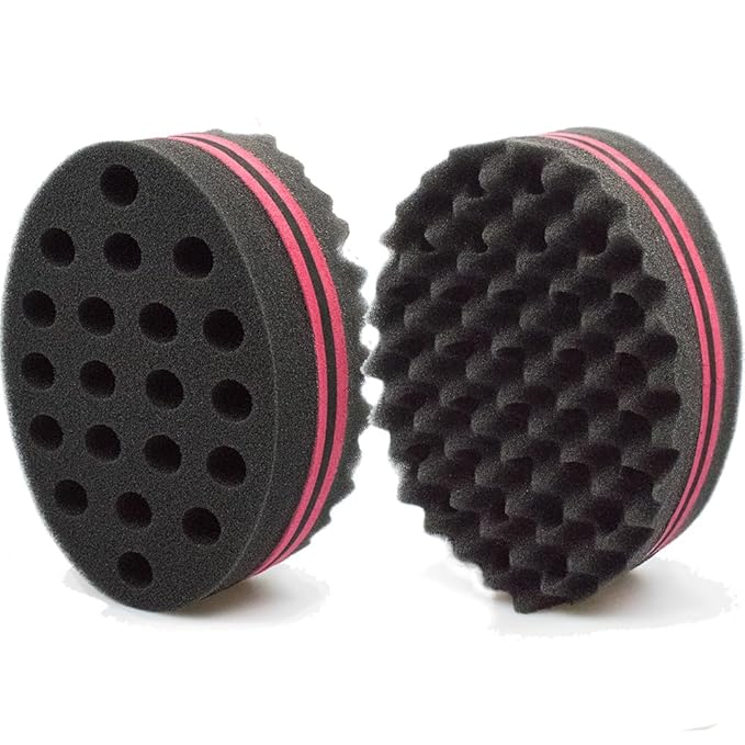 Hair Magic Twist Sponge: Two-Sided Dread Afro Coil Barber Tool for Curling and Waving Men's and Women's Long/Short Hair, 1 Pc