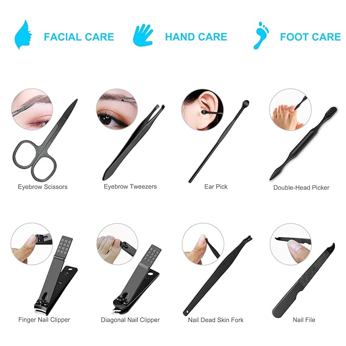 8 PCS Premium Manicure Set, AULLUA Nail Clippers, Professional Grooming Gift Kit - Image 5