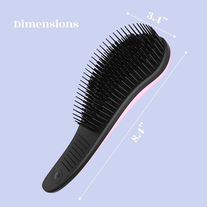 Crave Naturals Glide Thru Detangling Brush For Natural, Curly, Straight, Wet or Dry Hair - Gentle Detangler Brush Styling Tool for Adults, Kids, Toddlers and Little Girls - 7.5 x 3 in, Pink
