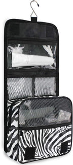 Hanging Travel Toiletry Bag Zebra Print Portable Makeup Organizer Cosmetic Bag Toiletry Kit for Women & Man