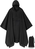 salamra Hooded Rain Poncho Waterproof Raincoat Jacket by salamra