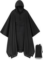 salamra Hooded Rain Poncho Waterproof Raincoat Jacket by salamra