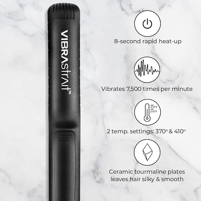 Essential Vibrating Ceramic Flat Iron, 1-Inch | Fast, Frizz-Free Ceramic Hair Straightener | Easy, Gentle Glide for Waves, Curls, Smooth Hair | Professional Hair Styling Tools