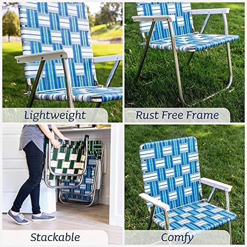 Outdoor Chairs for Camping. Made with Lightweight Aluminum Frames and UV (Sea Island / Classic (2 Pack))