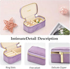 Small Travel Jewelry Case, Mini Tiny Plush Velvet Jewelry Box - Image 4