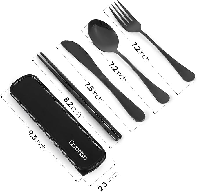 Travel Utensils with Case, Quatish Portable Silverware Set - Image 7