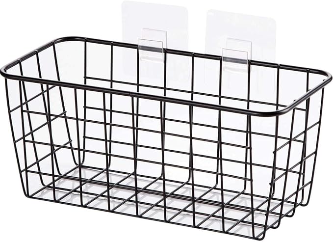 2 Set Hanging Wall Basket Organizer Over the Cabinet Door Wire Baskets - Image 7