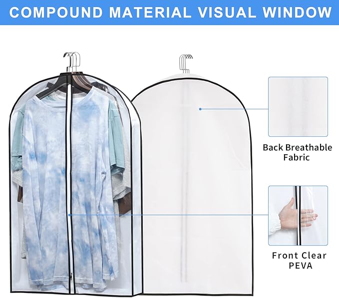 Hanging Clothes Storage with 4" Gusseted Garment Covers - Image 5