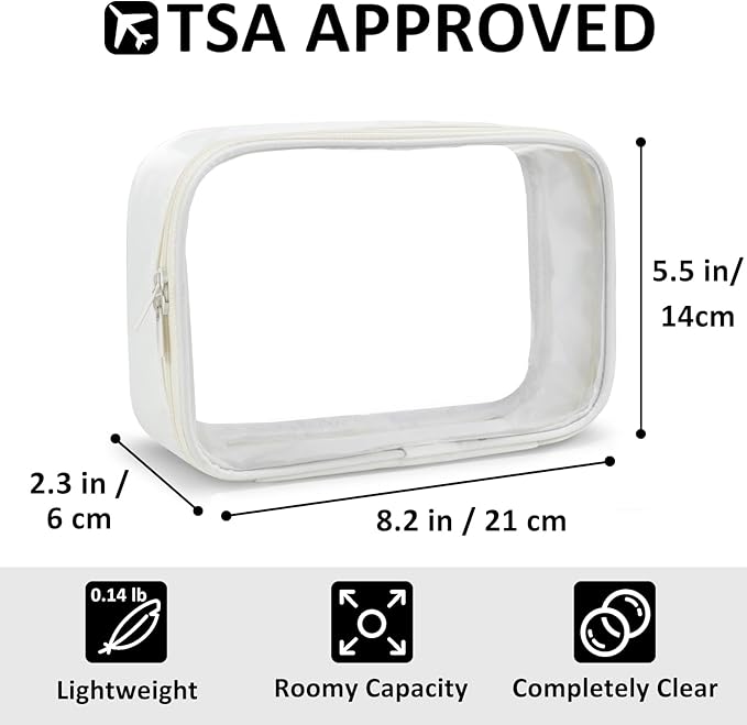 Moyad TSA Approved Clear Toiletry Bag, 2 Pack Quart Size 3-1-1 Liquids Pouch - Image 2