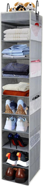 Large-Sized Hanging Shoe Organizer 10-Shelf, Sturdy Hanging Closet Organizer by ROOMTALK