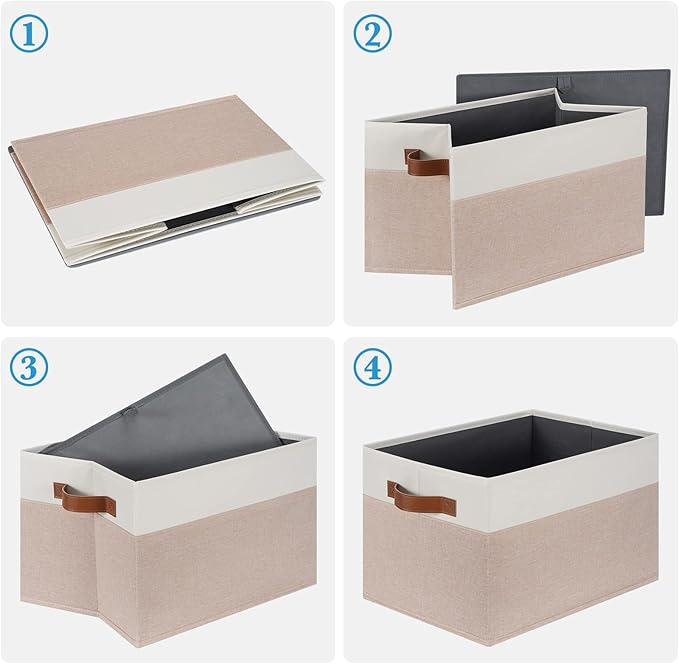 Large Fabric Storage Bins, Foldable Fabric Storage Baskets - Image 5