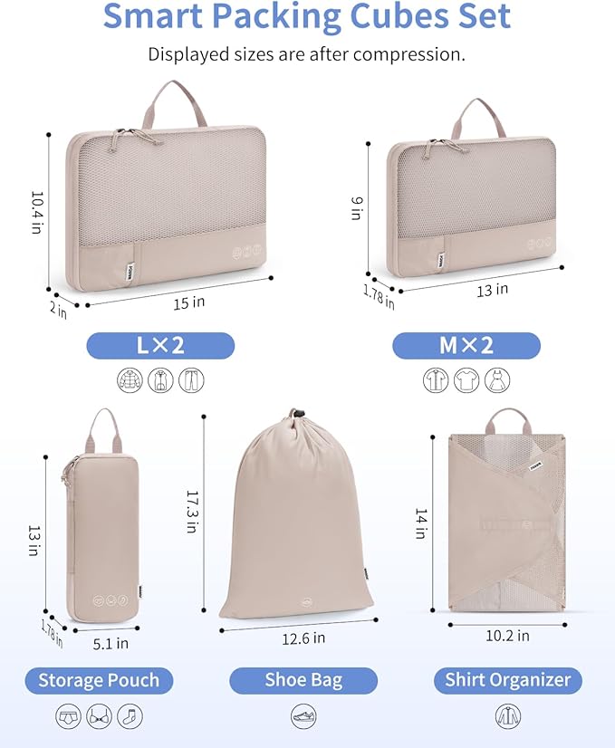 WANDF 7 Set Compression Packing Cubes - Image 3