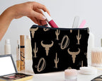IWXYI Western Makeup Bags - Cow Print Zipper Pouch Travel Toiletry Gifts for Women