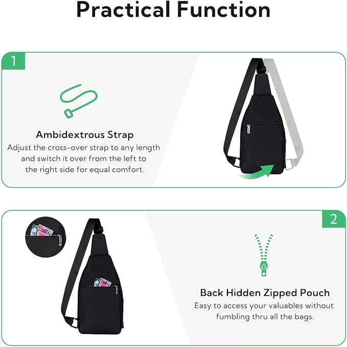 WATERFLY Small Crossbody Sling Backpack Anti Theft Backpack - Image 6