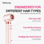 Tideway Prowaver 6-in-1 Hot Air Styler Wrap Dual Voltage Ionic Professional Hair Dryer Brush with Auto Wrap Curlers &Volumizing Brush for Fast Drying& Frizz Free Hair with No Heat Damage for Women