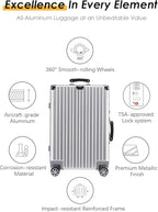 HotWay 28 Inch All Aluminum Checked in Luggage - Image 2
